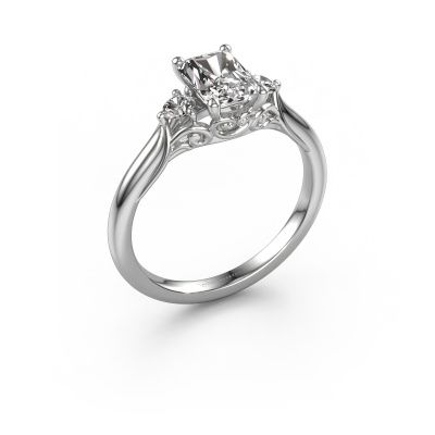 Engagement ring Laurian RAD 950 platinum custom diamond 7x5 mm