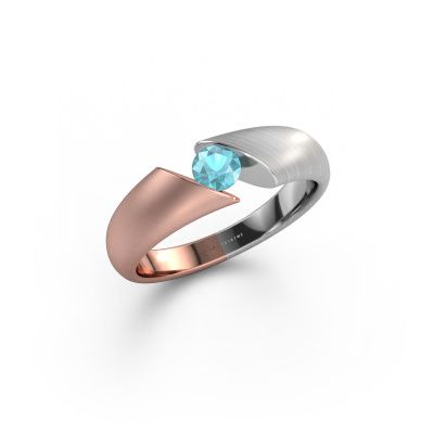 Engagement ring Hojalien 1 585 rose gold blue topaz 4 mm
