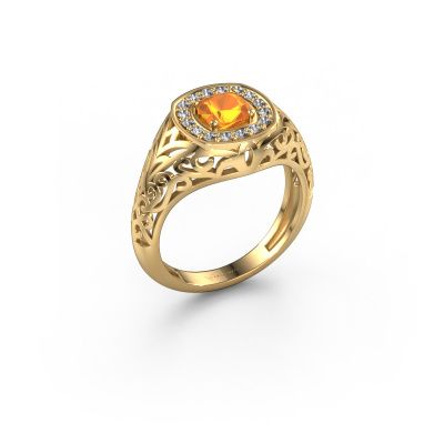 Men's ring Quinten 585 gold citrin 5 mm