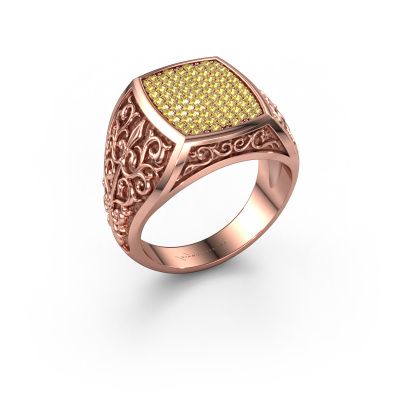 Men's ring Danny 585 rose gold yellow sapphire 0.9 mm