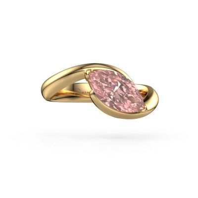 Engagement ring Aida MRQ 585 gold pink lab grown diamond 11x5.5 mm