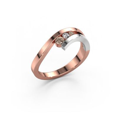 Ring Evalyn 2 585 rose gold brown diamond 0.16 crt