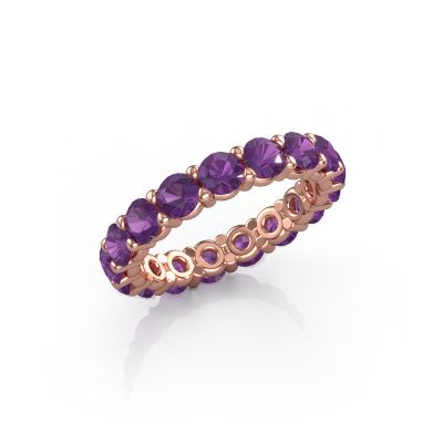 Stackable ring Heddy rnd 3.7 585 rose gold amethyst 3.7 mm
