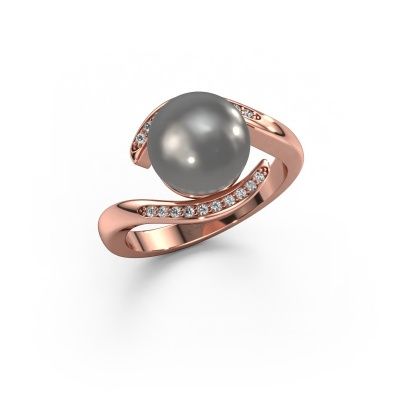 Ring Dedra 585 Roségold Grau Perl 9 mm