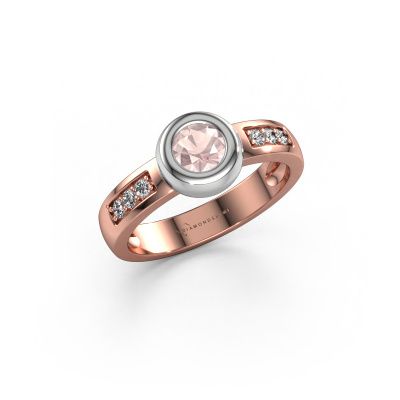 Ring Charlotte Round 585 rose gold morganite champagne 4.7 mm