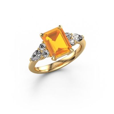 Promise ring Melani EME 585 gold citrin 9x7 mm