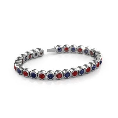 Bracelet tennis Bianca 5 mm 585 or blanc rubis 5 mm