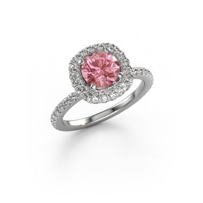 Engagement ring Talitha RND 585 white gold pink lab grown diamond 6.5 mm