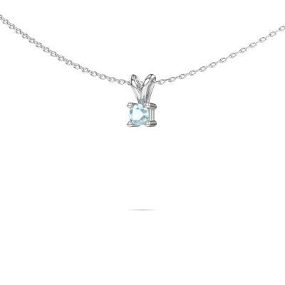 Kette Eline 585 Weißgold Aquamarin 5 mm