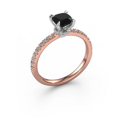 Engagement ring Crystal CUS 4 585 rose gold black diamond 1.46 crt