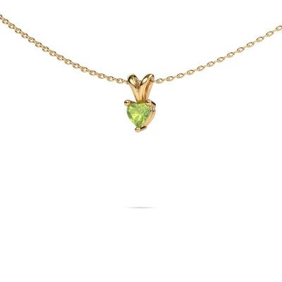Pendant Garnet 585 gold peridot 4 mm