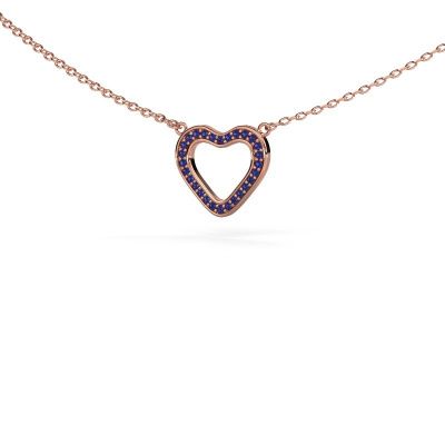Pendant Heart 3 585 rose gold sapphire 0.8 mm