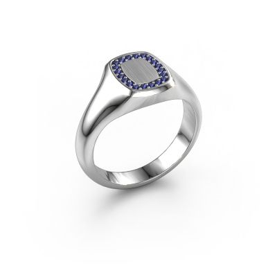 Men's ring Floris Cushion 1 950 platinum sapphire 1.2 mm