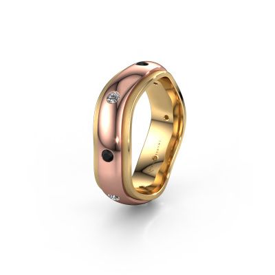 Trouwring WH2051L26DP 585 rosé goud zwarte diamant ±6x2.4 mm