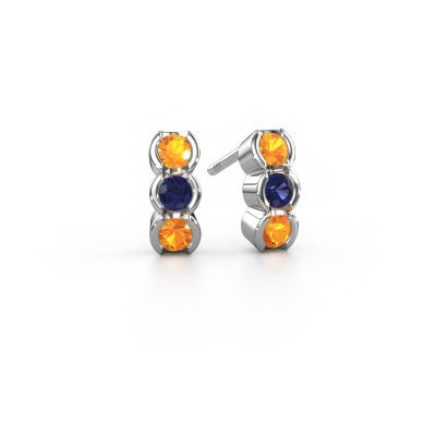 Boucles d'oreilles Lotte 585 or blanc citrine 3 mm