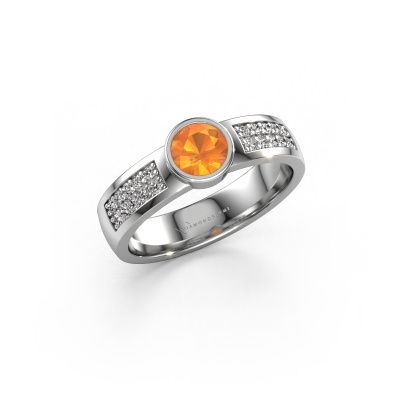 Engagement ring Ise 3 950 platinum citrin 4.7 mm