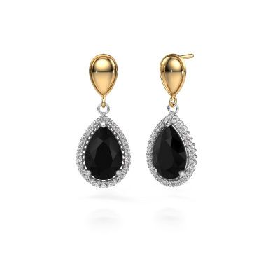 Drop earrings Tilly per 1 585 white gold black diamond 7.62 crt