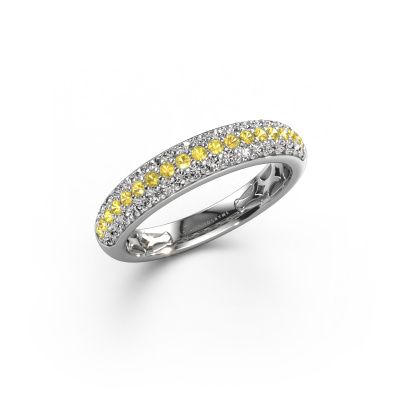 Bague Emely 4 950 platine saphir jaune 1.4 mm