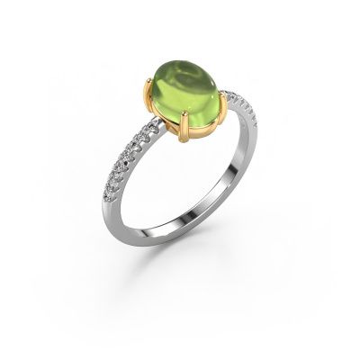 Ring Becky 585 white gold peridot 7x5 mm
