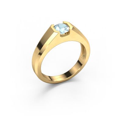Men's ring Indigo 585 gold aquamarine 6 mm