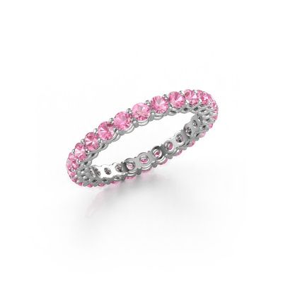 Stackable ring Michelle full 2.4 950 platinum pink sapphire 2.4 mm