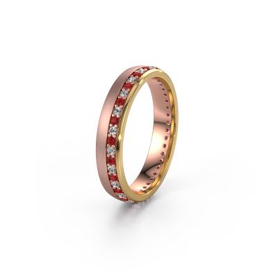 Wedding ring WH0303L24AM 585 rose gold ruby ±0.16x0.07 in