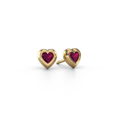 Clous d'oreilles Charlotte 585 or jaune rhodolite 4 mm