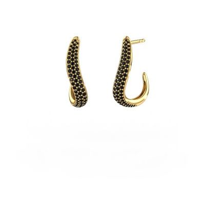 Boucles d'oreilles Dina 2 585 or jaune diamant noir 0.77 crt