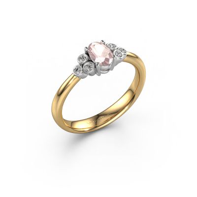 Engagement ring Lucy 1 585 gold morganite champagne 6x4 mm