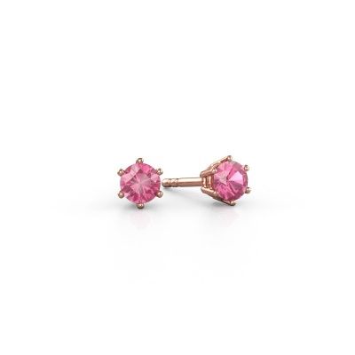 Boucles d'oreilles Fay 585 or rose saphir rose 4.2 mm