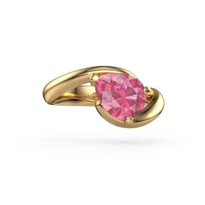 Engagement ring Aida PER 585 gold pink sapphire 9x7 mm