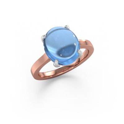 Ring Mallie 1 585 rose gold blue topaz 7x5 mm