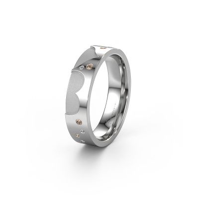 Wedding ring WH2114L25A 585 white gold brown diamond ±0.20x0.07 in