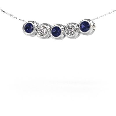 Necklace Kim 5 585 white gold sapphire 4 mm