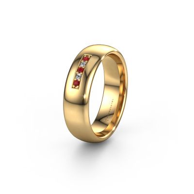 Wedding ring WH0111L36BP 585 gold ruby ±6x2 mm
