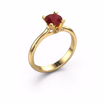 Engagement ring Isa 1 585 gold ruby 5.7 mm
