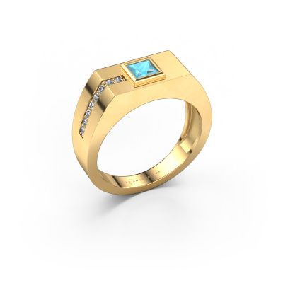 Men's ring Robertus 1 585 gold blue topaz 4 mm