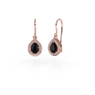 Pendants d'oreilles Beverlee 1 585 or rose diamant noir 2.11 crt