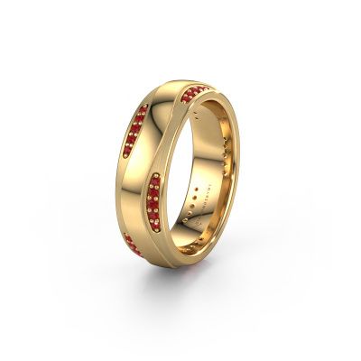 Wedding ring WH2062L26BM 585 gold ruby ±6x2 mm