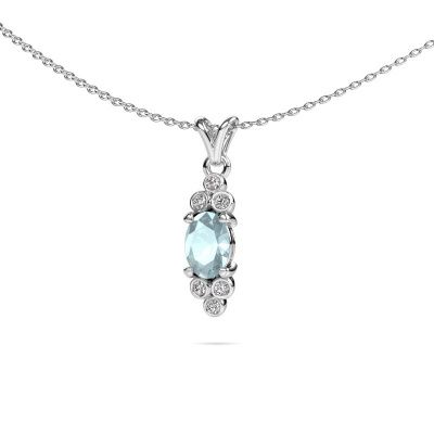 Pendant Lucy 2 585 white gold aquamarine 7x5 mm