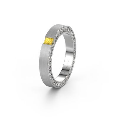 Ehering WH2140L14B 585 Weißgold Gelb Saphir ±3,5x2 mm