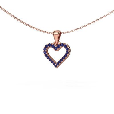 Pendant Heart 7 585 rose gold sapphire 1 mm