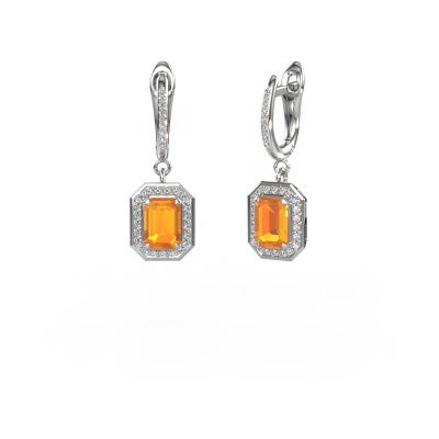 Drop earrings Dodie 2 950 platinum citrin 6.5x4.5 mm