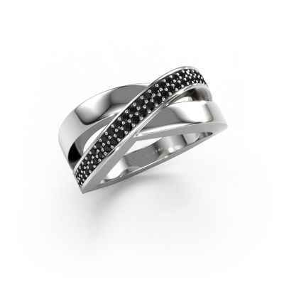 Ring Denisse 950 platinum black diamond 0.401 crt