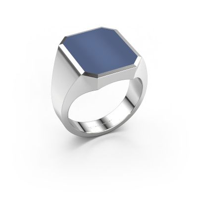 Signet ring Lars 5 585 white gold blue sardonyx 16x13 mm