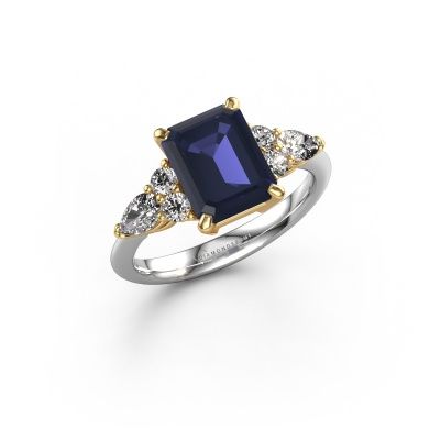 Promise ring Melani EME 585 white gold sapphire 9x7 mm