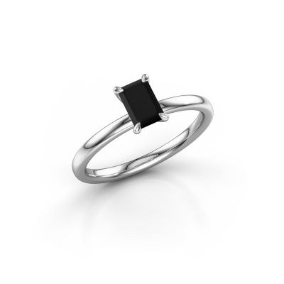Verlovingsring Crystal EME 1 950 platina zwarte diamant 0.84 crt