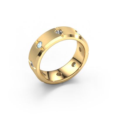 Men's ring Irwin 585 gold aquamarine 2.7 mm