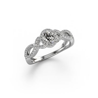 Verlovingsring Dionne ovl 585 witgoud diamant 0.66 crt
