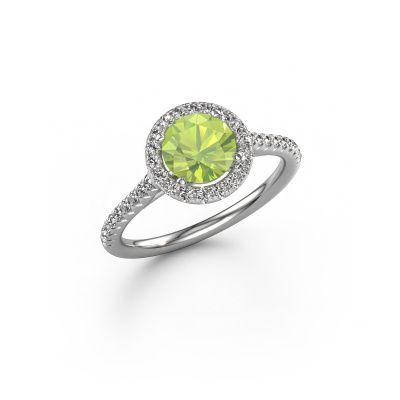 Verlobungsring Seline rnd 2 950 Platin Peridot 6.5 mm